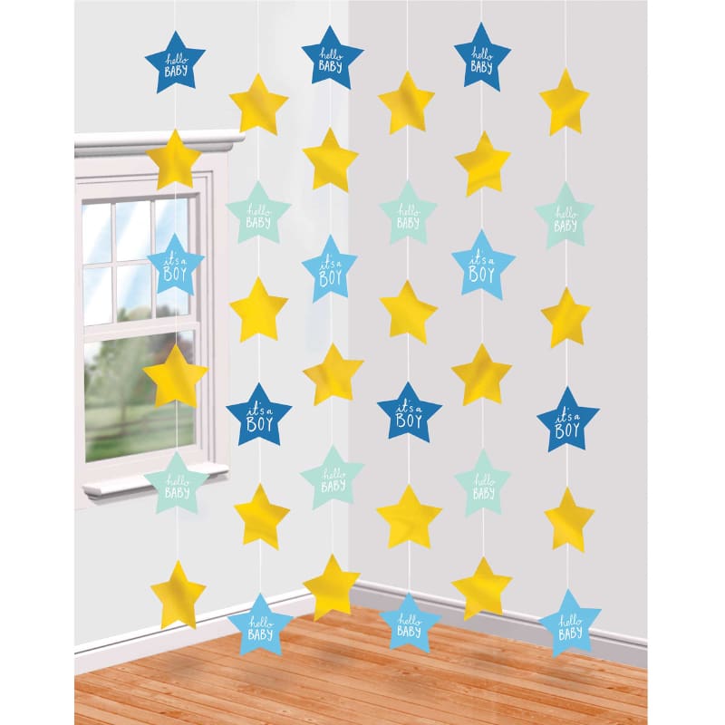 Hanging String Baby Shower Boy Pk6