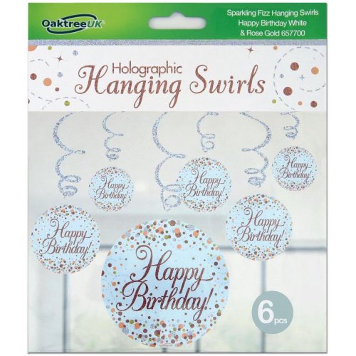 Hanging Swirls Rose Gold Bday Pk6