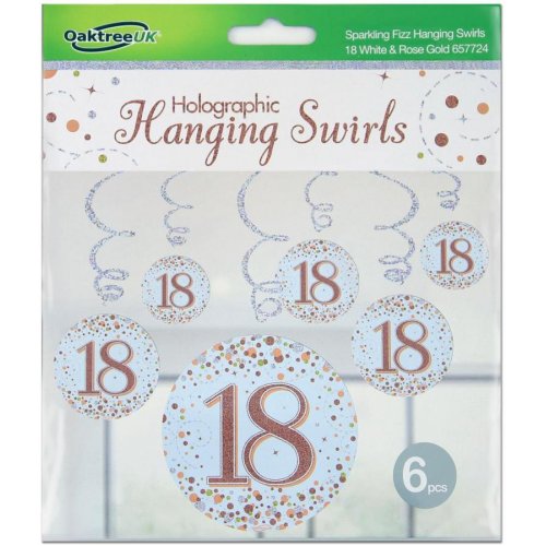 Hanging Swirls Rose Gold 18 Pk6