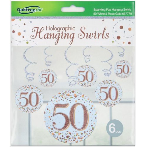 Hanging Swirls Rose Gold 50 Pk6