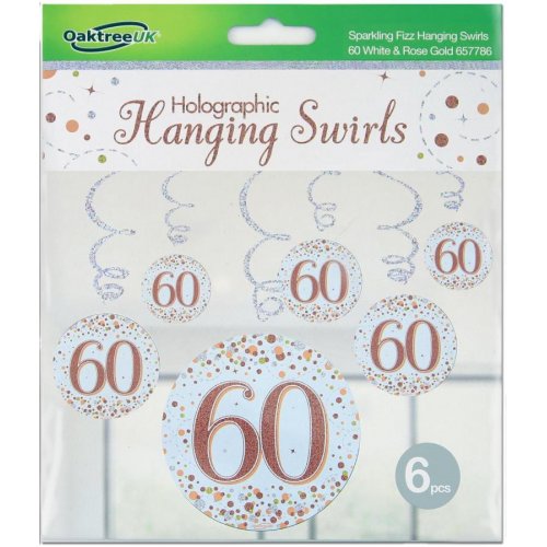Hanging Swirls Rose Gold 60 Pk6