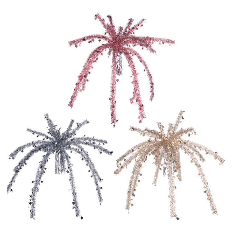 Tinsel Fountain 90cm Silver Gold Gunmeta