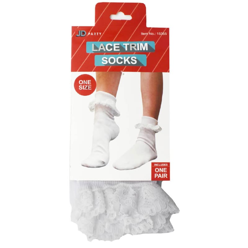 Socks Lace Frill White
