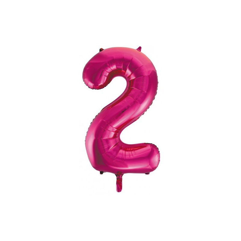 Foil Shape Number 2 Hot Pink 86cm