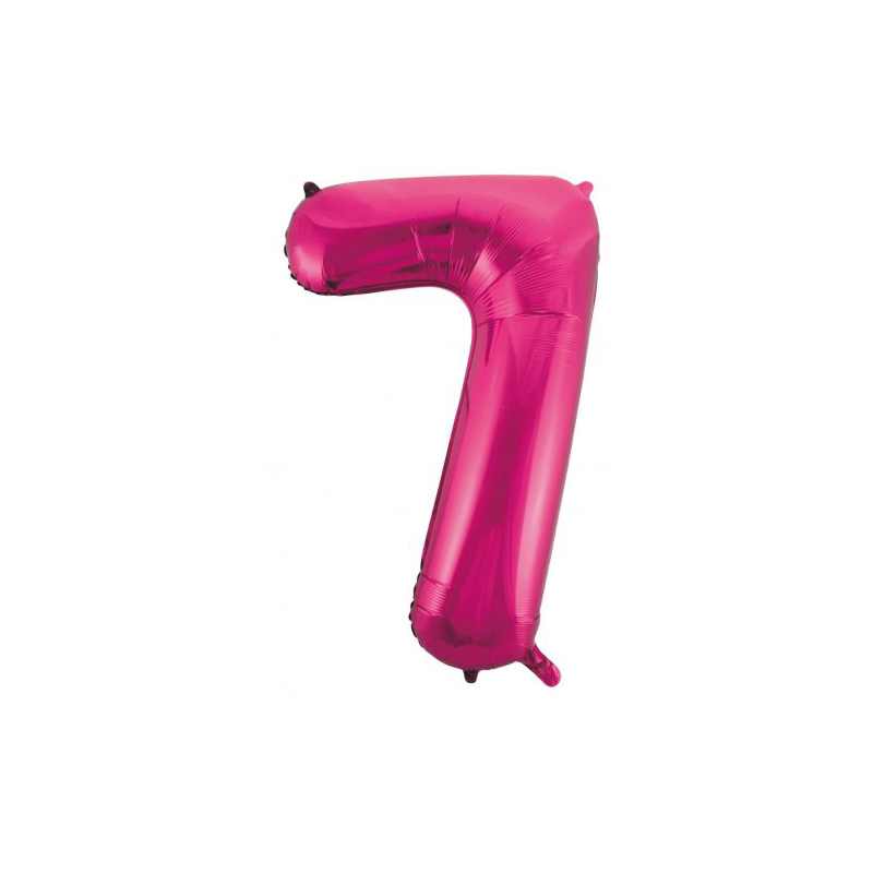 Foil Shape Number 7 Hot Pink 86cm