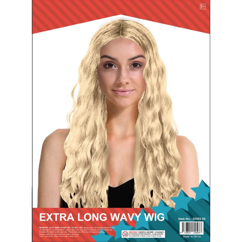 Wig Long Wavy Blonde with Middle Part