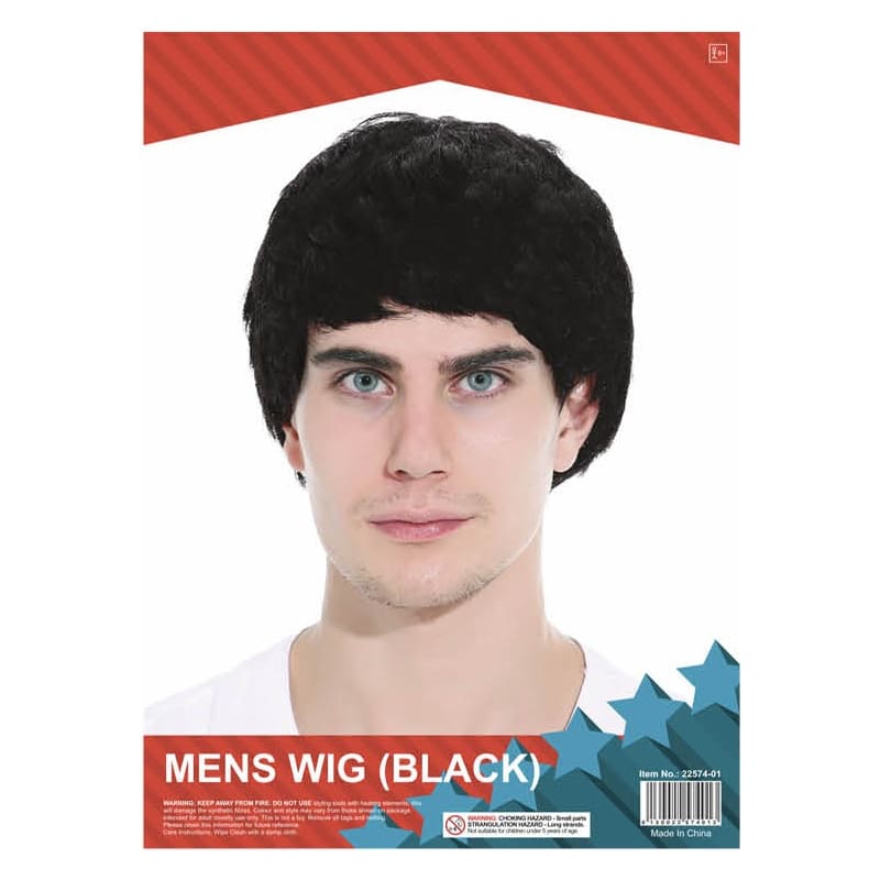 Wig Short Mens Black