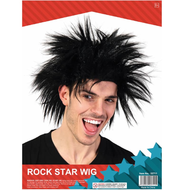 Wig Rock Star Male Black