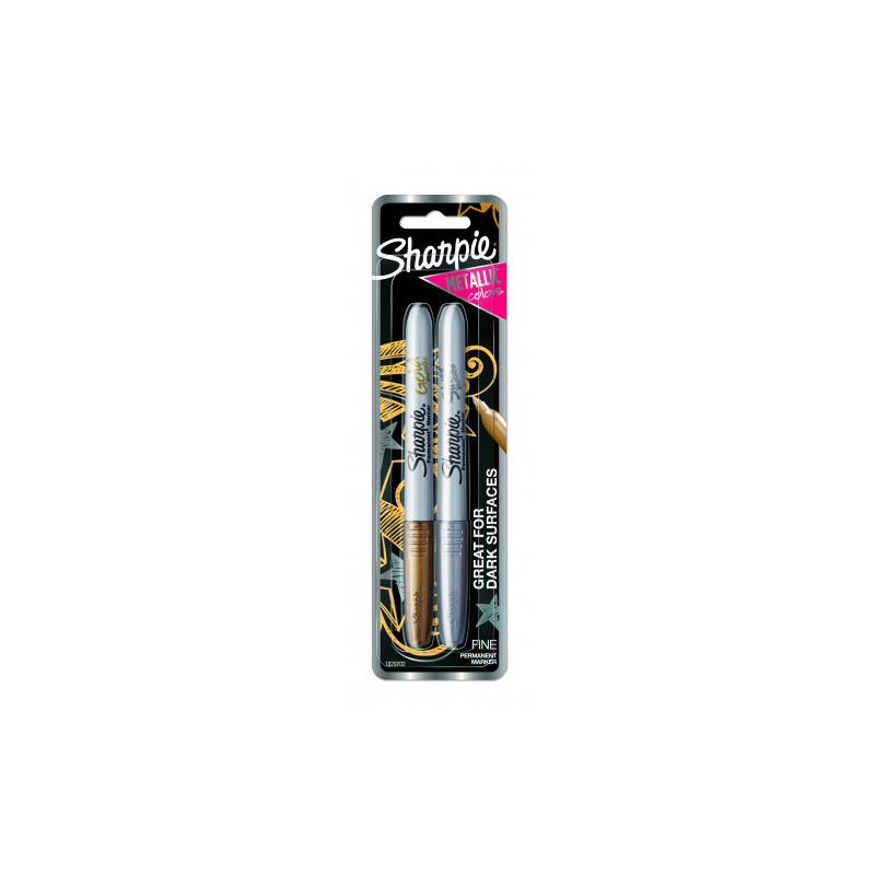 Pen Sharpie Metallic Gold and Silver Pk2