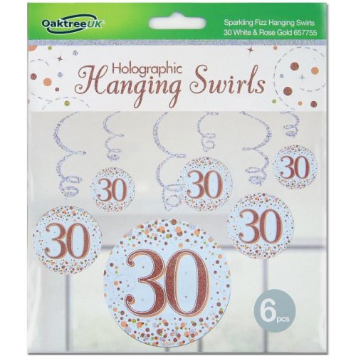 Hanging Swirls Rose Gold 30 Pk6