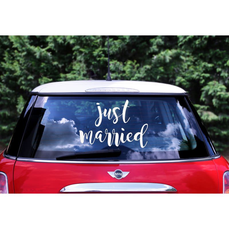 Sticker Just Married White