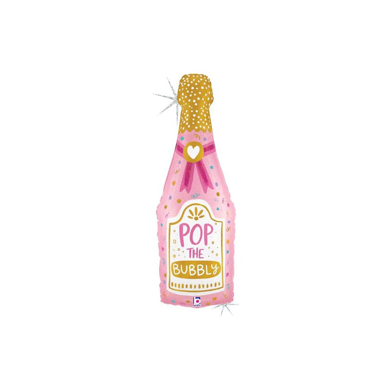 Foil Shape Champagne Pink Pop Bubbly