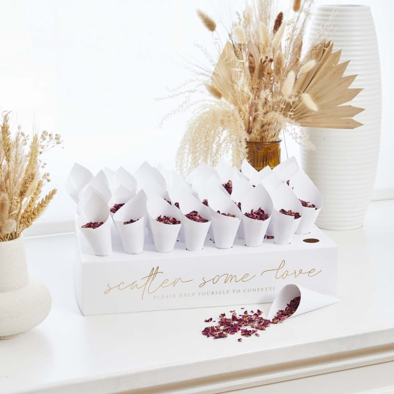 Wedding Scatter Cones and Stand