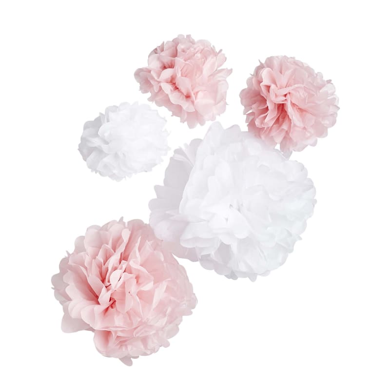 Pom Poms Pink and White Pk5
