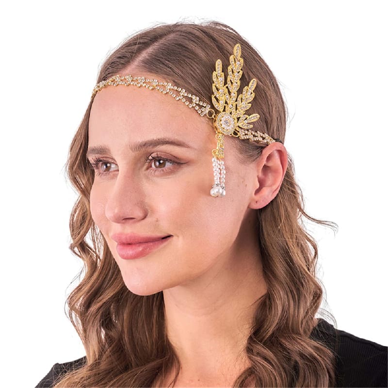 Headband Flapper Gold with Beads