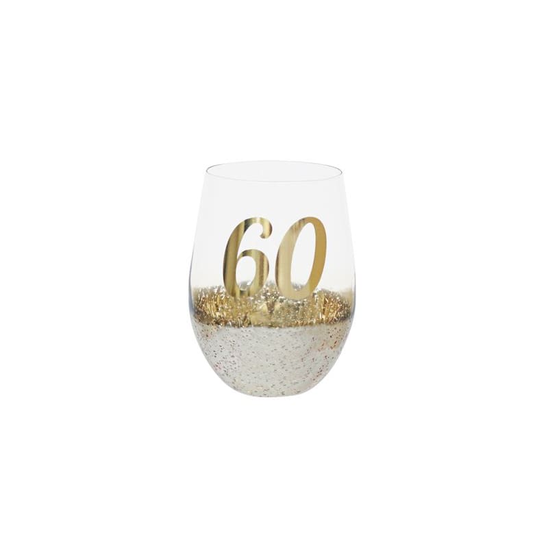 Wine Glass Stemless 60 Metaglitz Gold