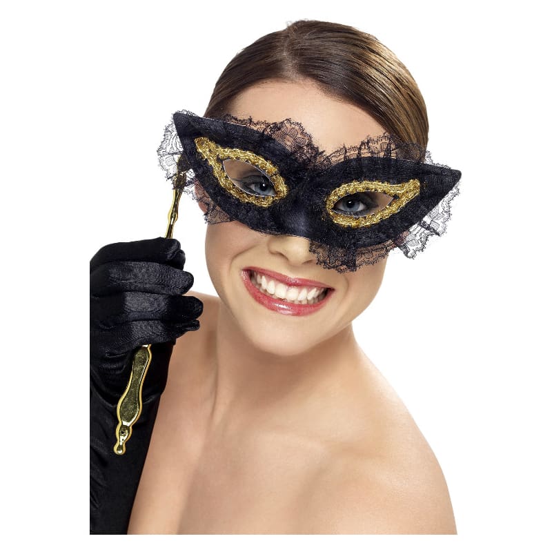 Mask Fastidious Black with Gold Trim