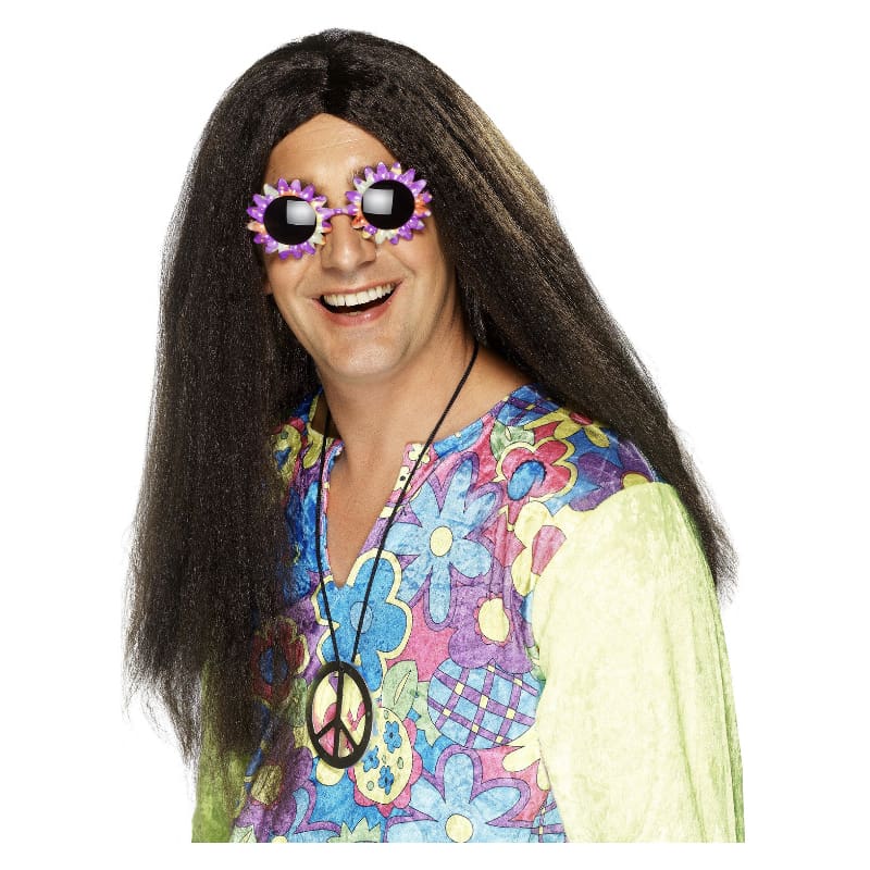 Wig Hippie Brown Centre Part