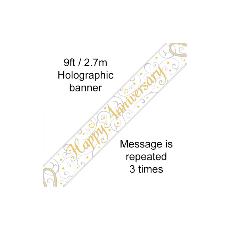 Foil Banner Happy Anniversary 3.65m