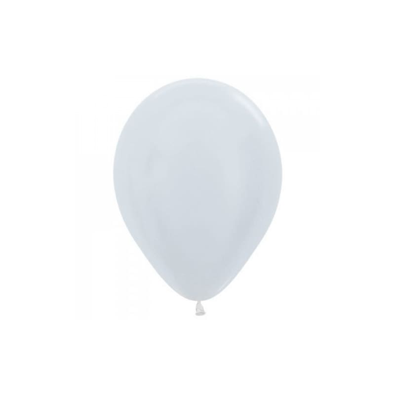 Balloons 12cm Metallic White Pk100