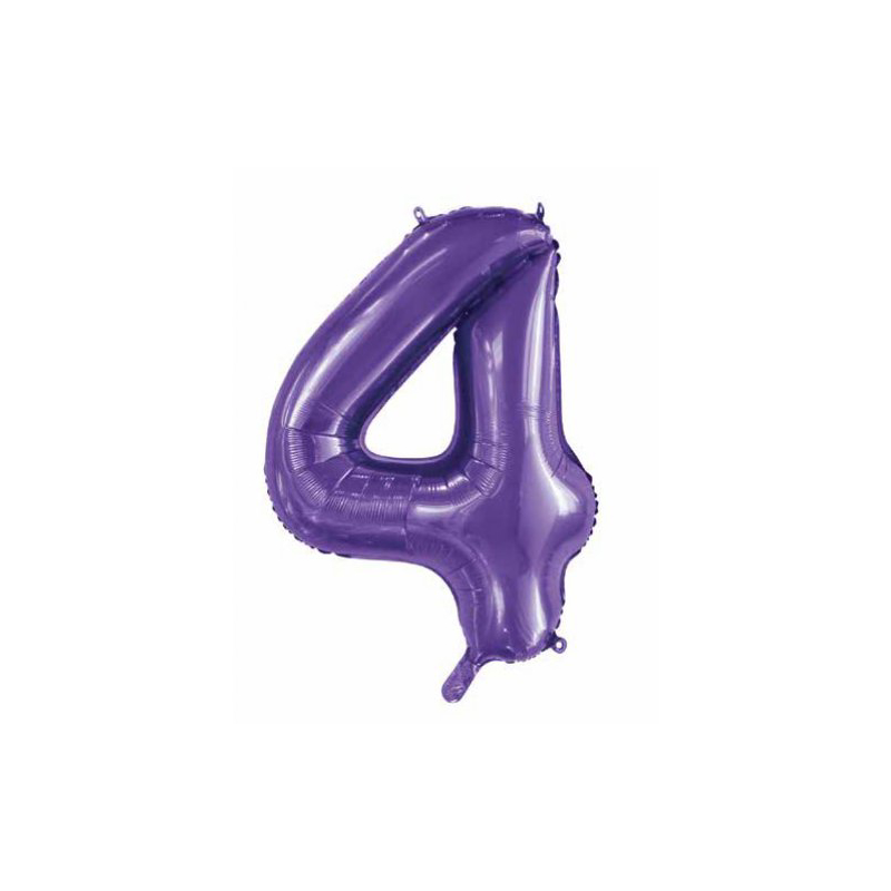 Foil Shape Number 4 Purple 86cm
