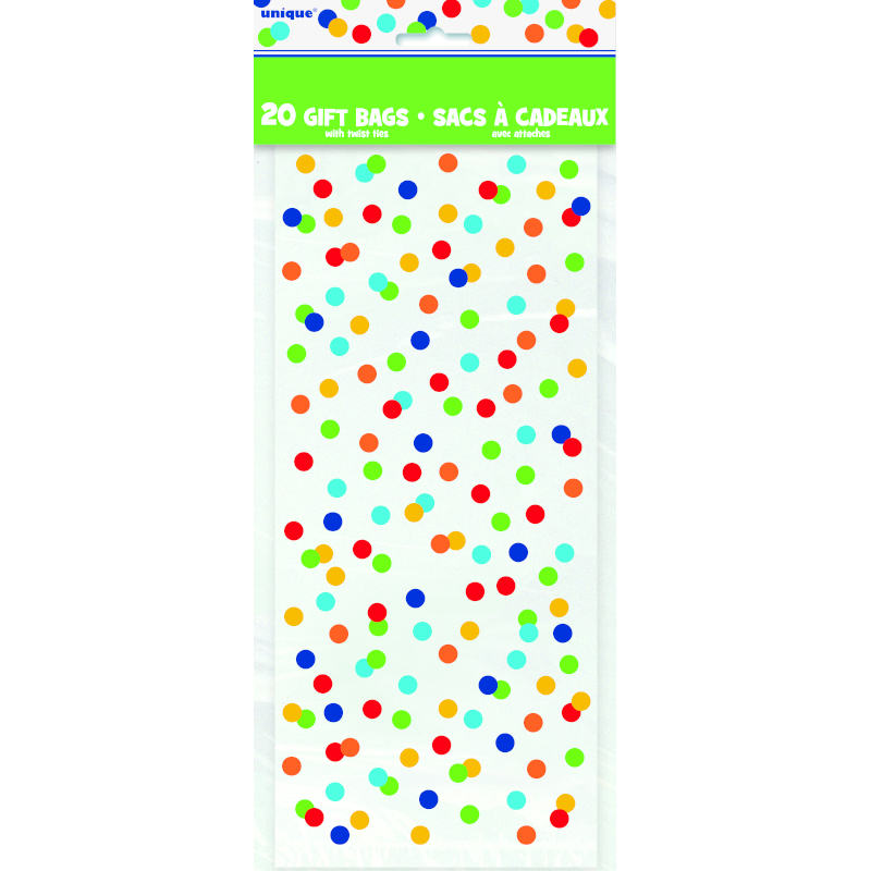 Cello Bags Rainbow Polka Dotas Pk20