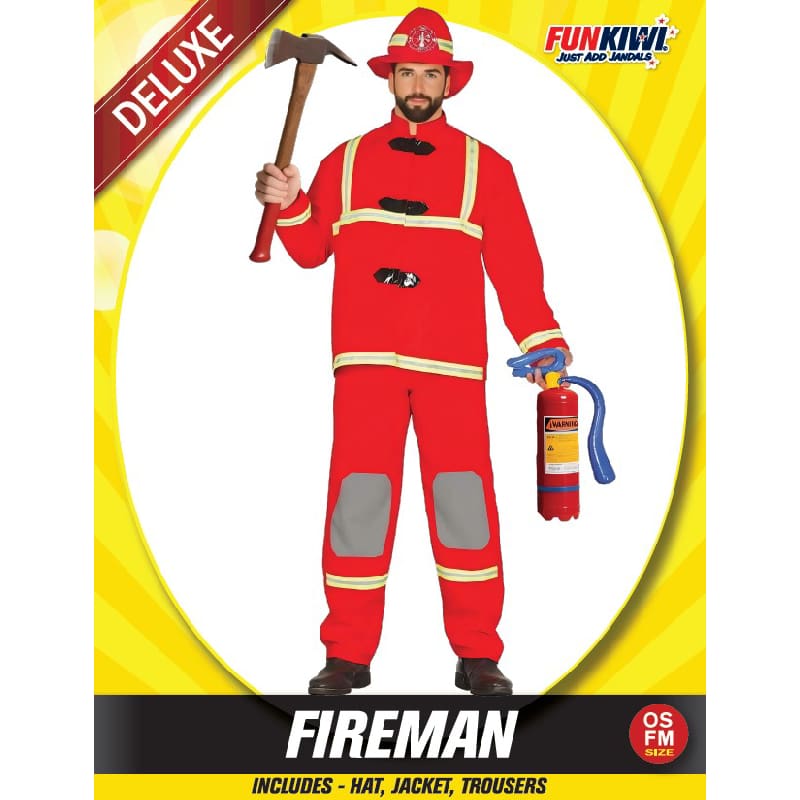 Costume Adult Fireman Red
