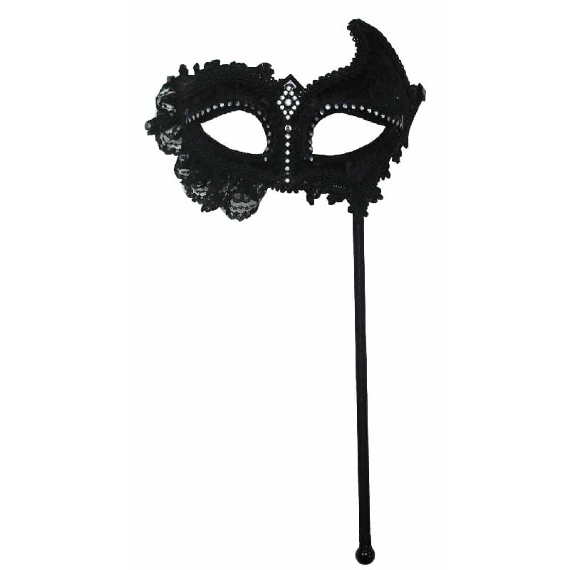 Mask Black Lace on Stick