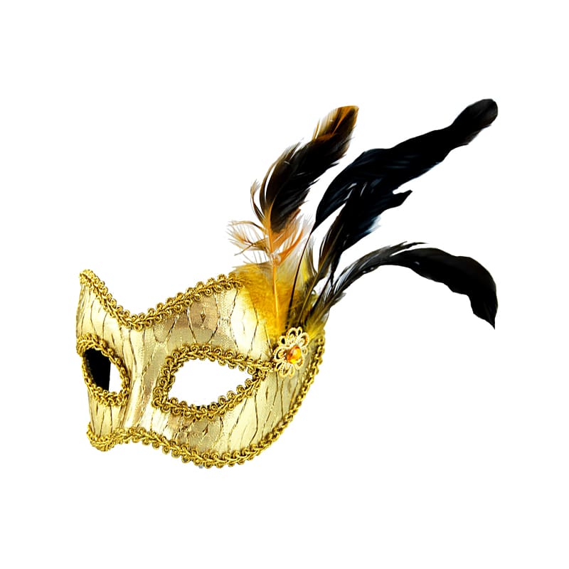 Mask Gold with Feathers