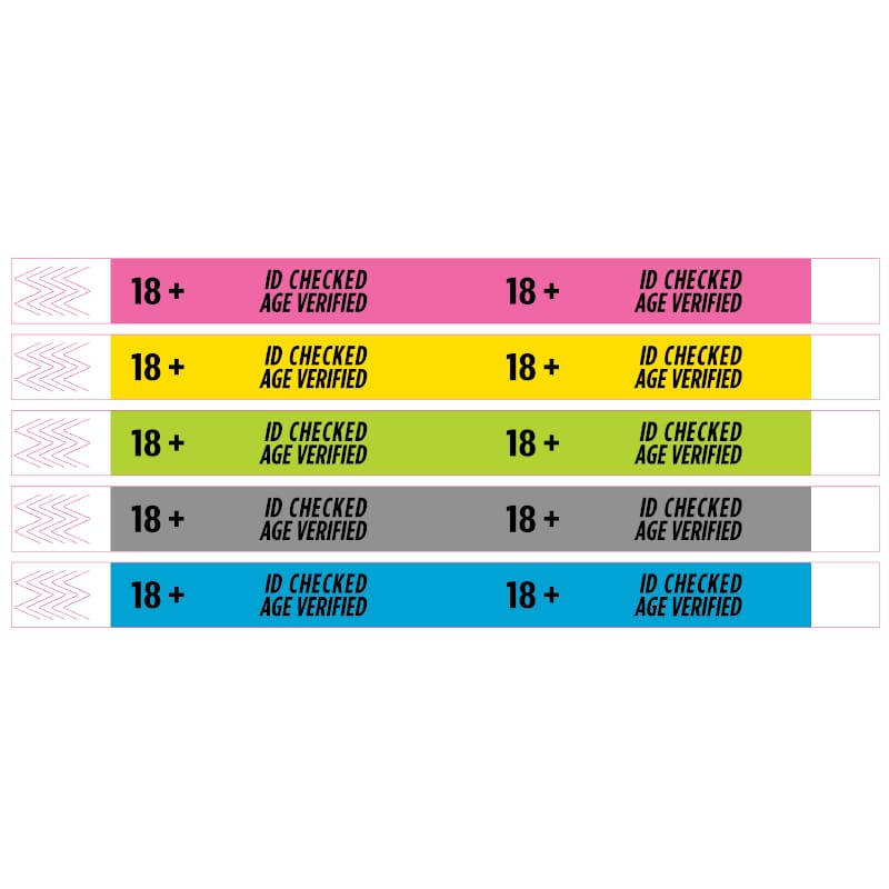 Wrist Band ID CHECKED Tyvek 19mm