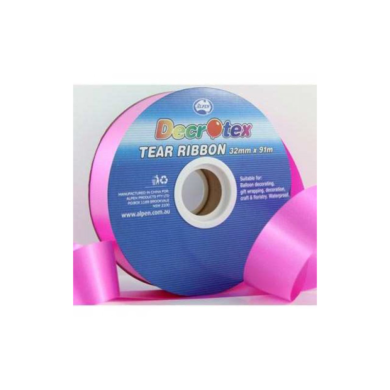 Tear Ribbon Hot Pink 31mm x 91m DNR