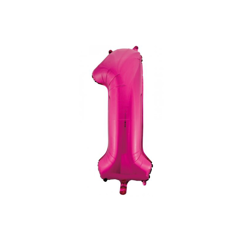 Foil Shape Number 1 Hot Pink 86cm