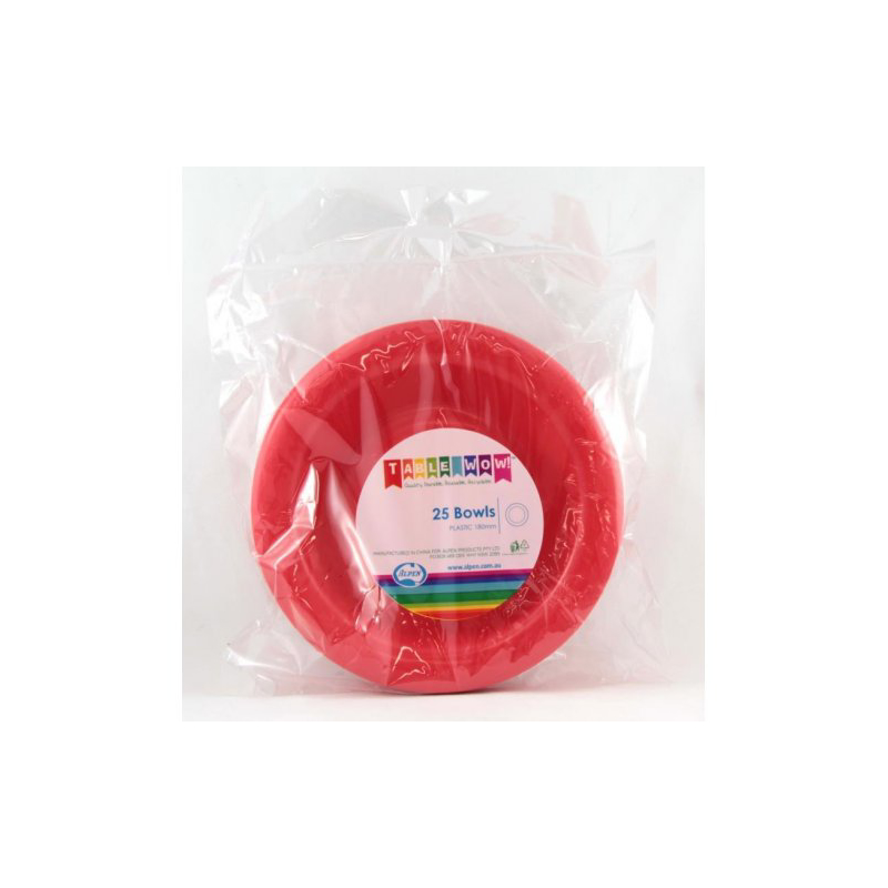 Bowls Premium 180mm Red Pk20