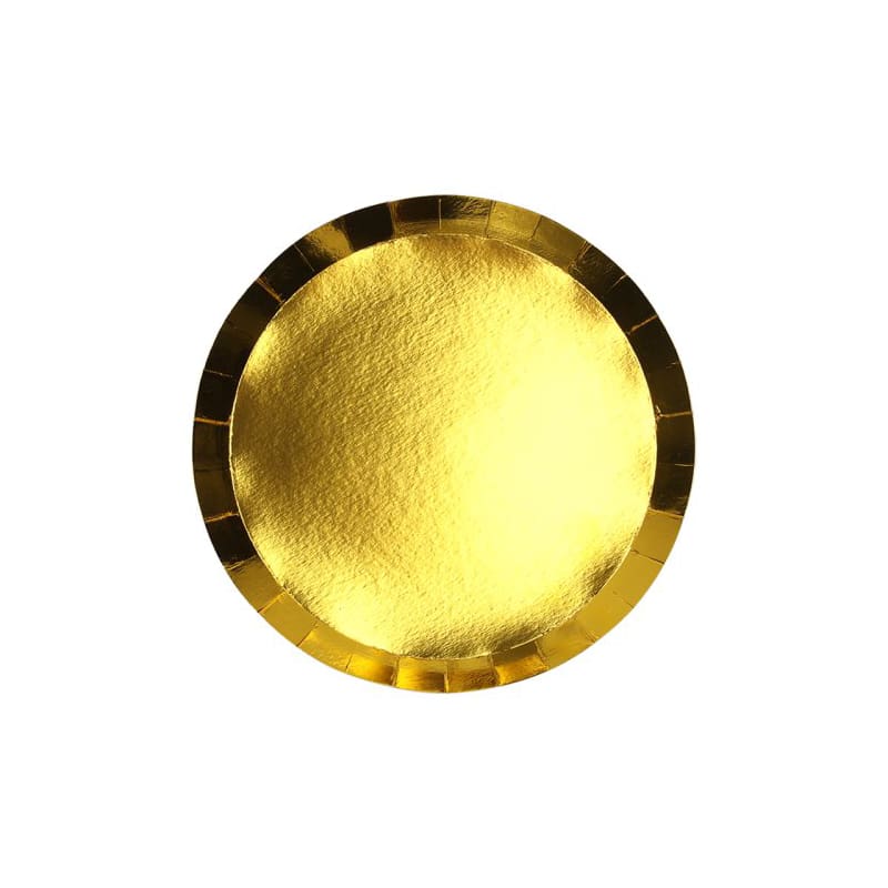 Plates Paper 230mm Metallic Gold Pk20