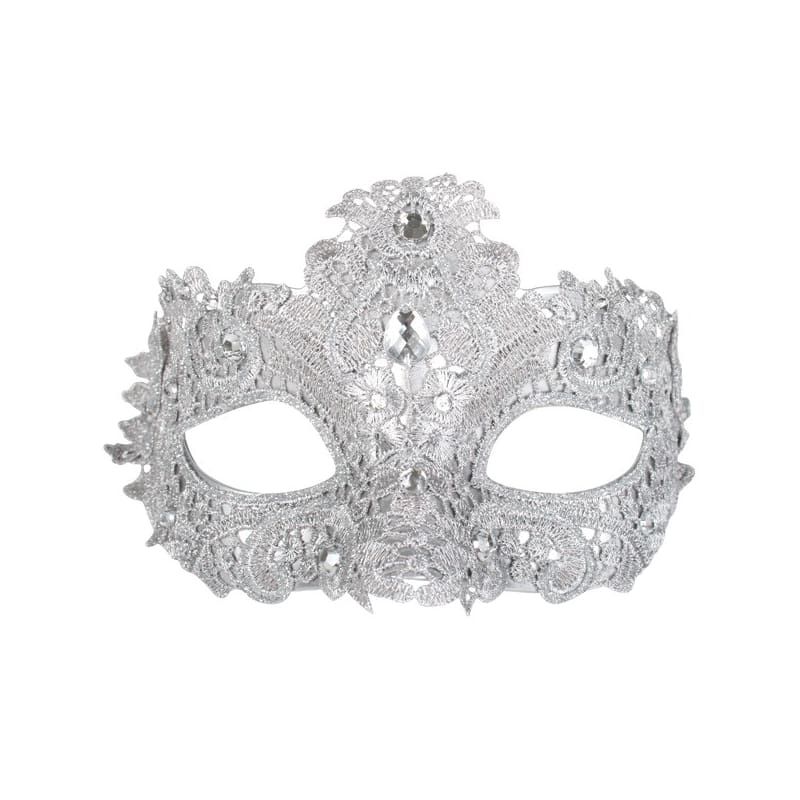 Mask Lace Crystal Silver