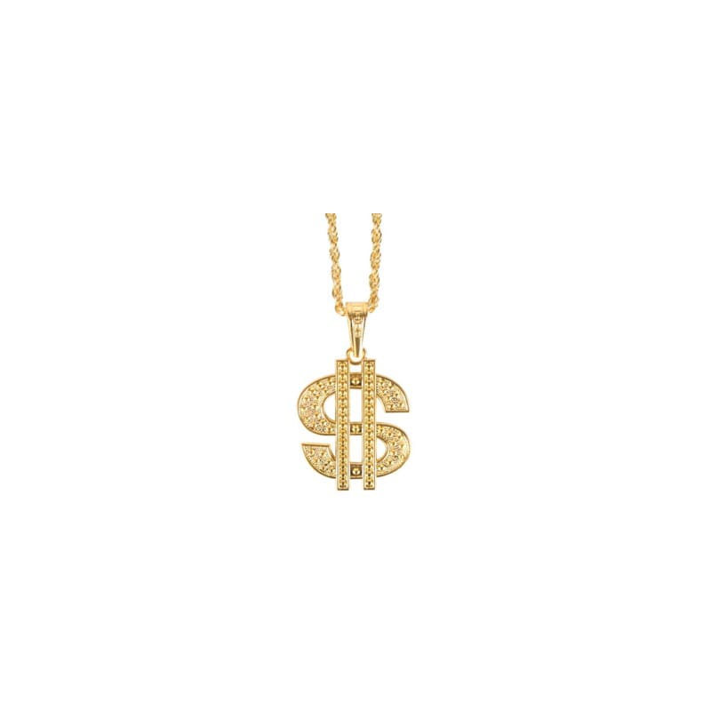 Jewellery Chain Dollar Sign 6cm Gold