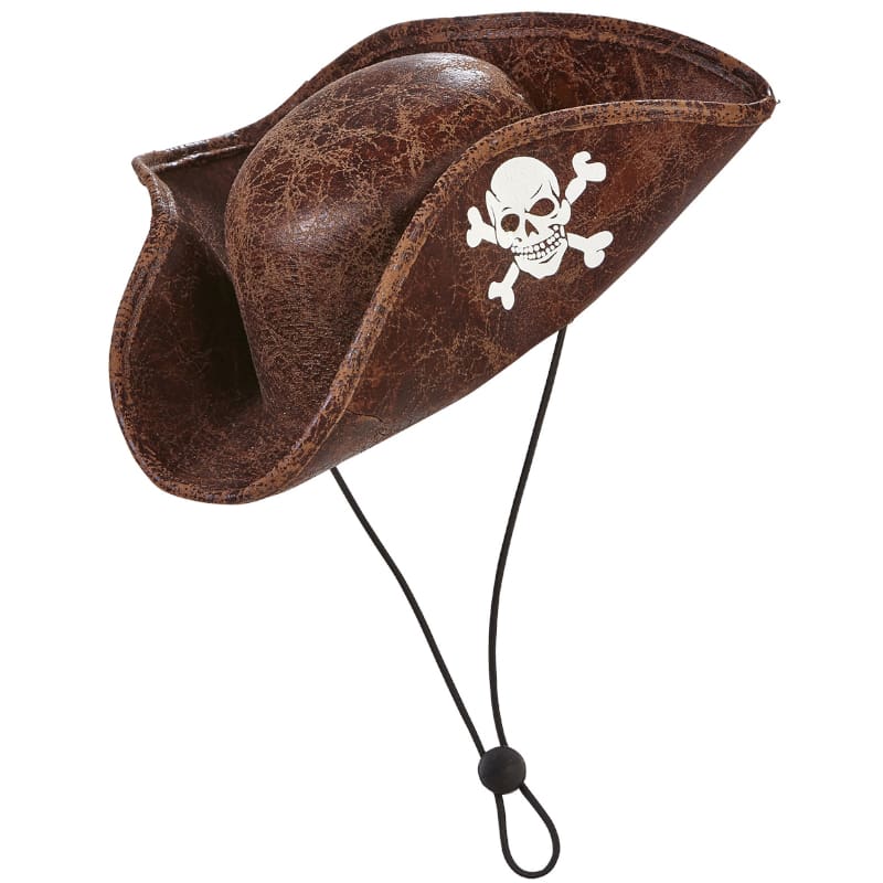 Hat Pirate Mini Tricorn Leather Look