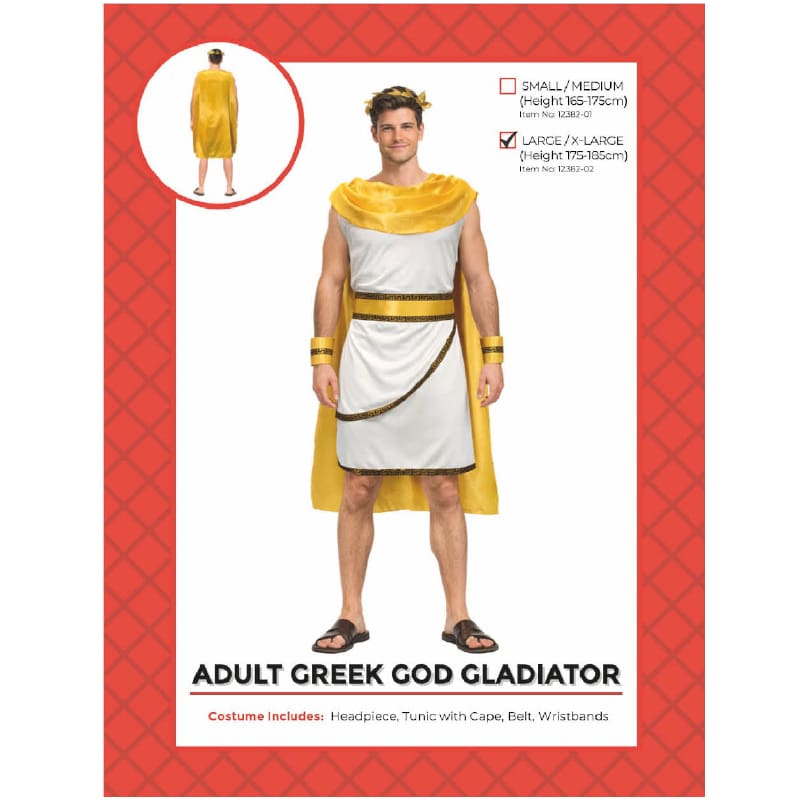 Costume Adult Gladiator Greek God LXL