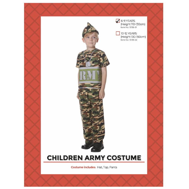 Costume Child Army Boy 6-9