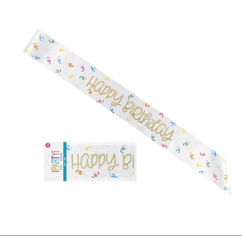 Sash Happy Birthday Classic Streamers