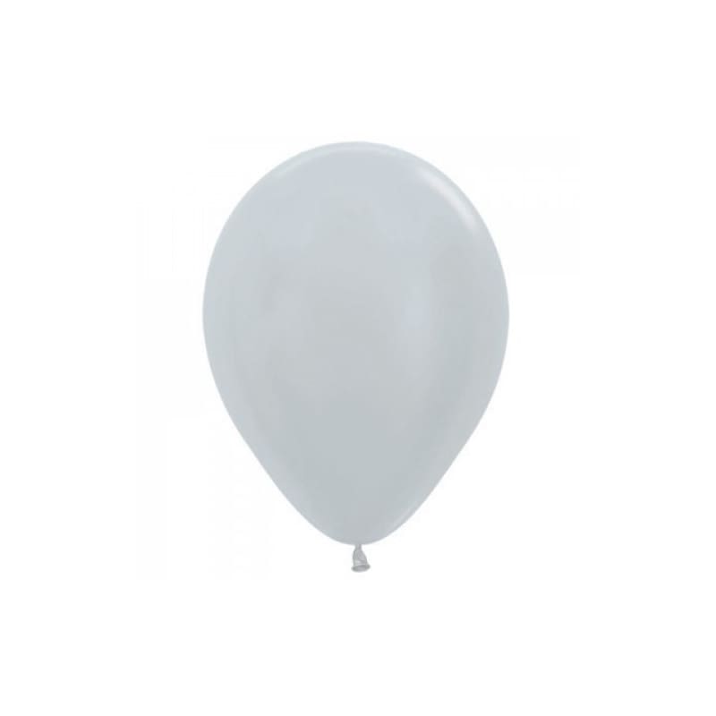 Balloons 12cm Metallic Silver Sempertex Pk100