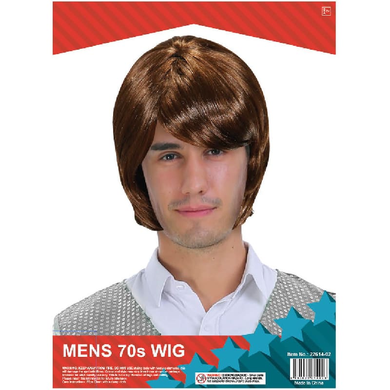 Wig 70's Flat Brown