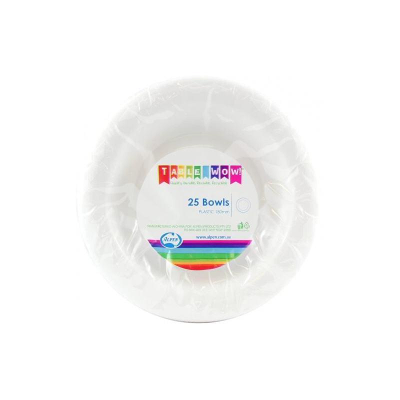 Bowls Premium 180mm White Pk20