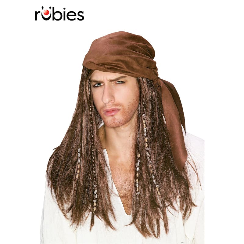 Wig Pirate Caribbean with Bandana
