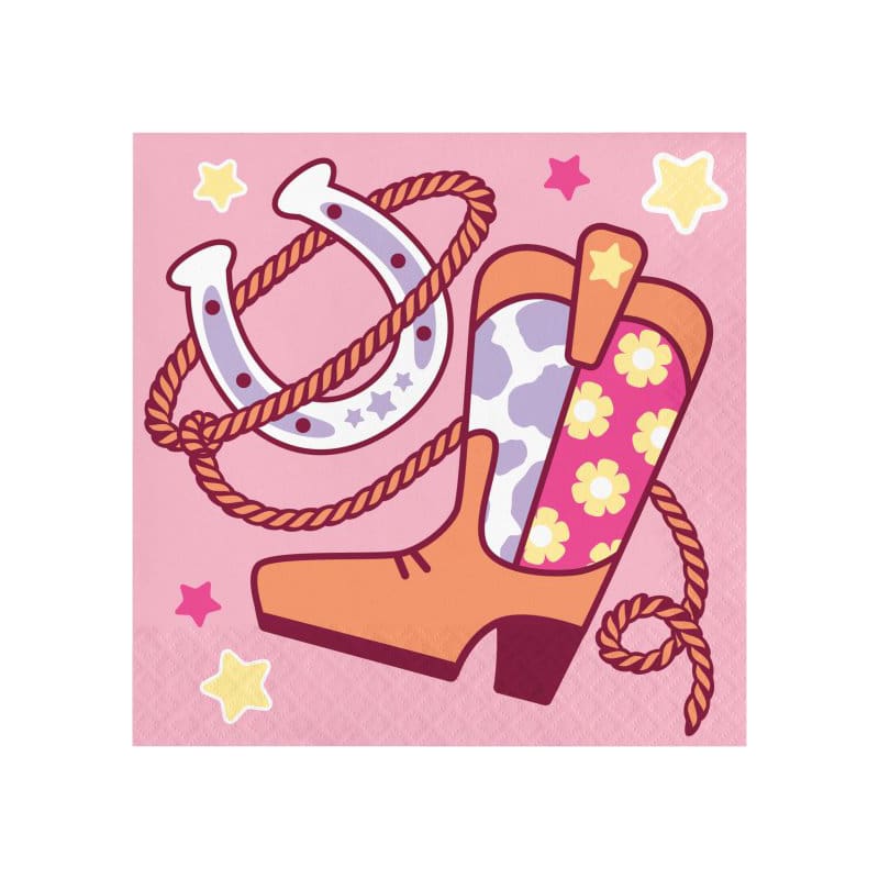 Boots and Bows Lunch Napkins Pk16