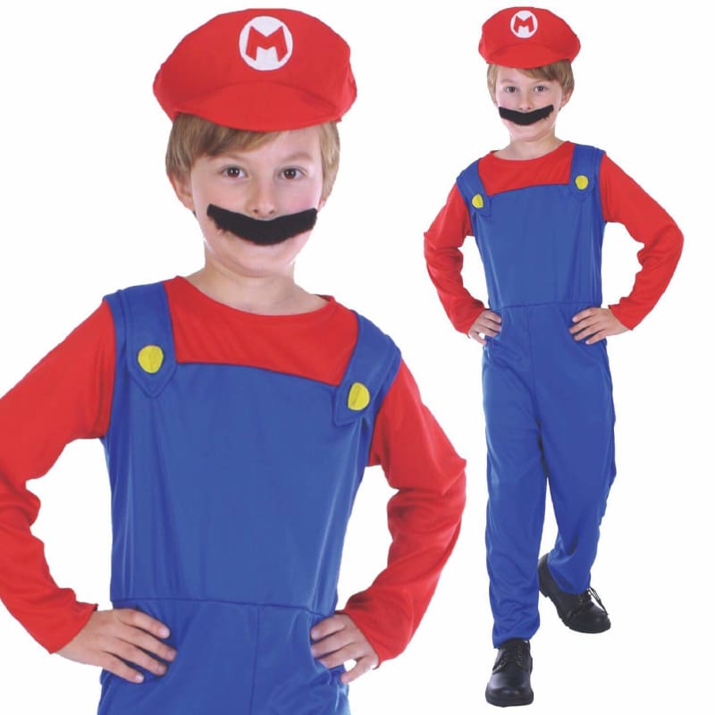 Costume Child Mario Plumber Boy M