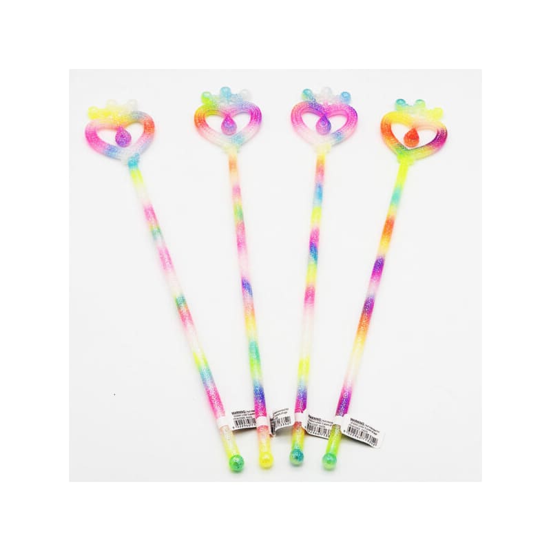 Wand Heart Rainbow Neon