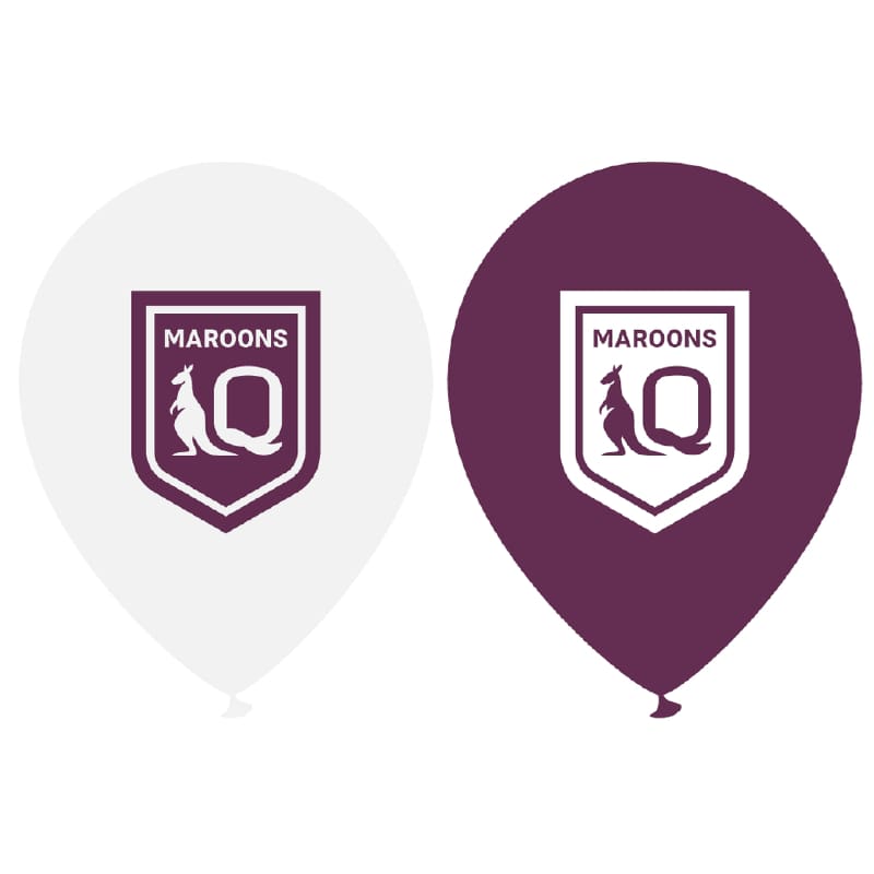 Balloons 30cm QLD NRL Maroons Pk10