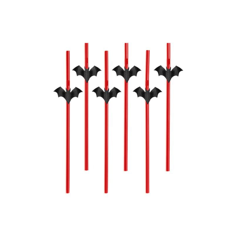 Straws Bat Bloody Party Pk6