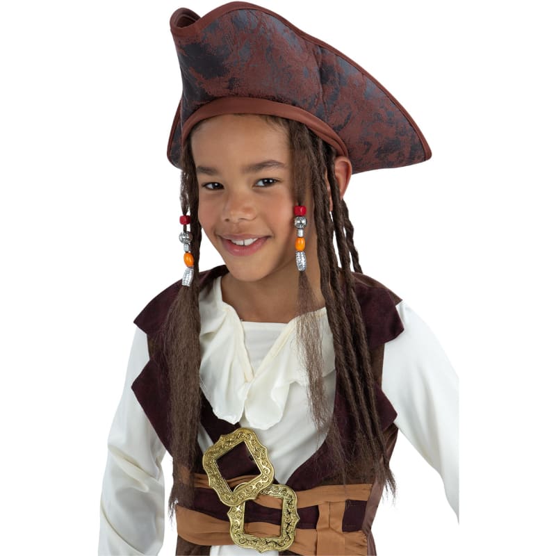 Hat Pirate Tricorn with Dreadlocks Child